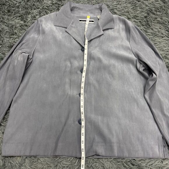 Amanda Smith Grey Button Front Shirt Size 16 - Picture 4 of 6
